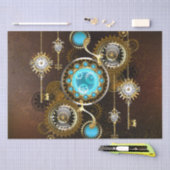 Steampunk Rusty Hintergrund mit türkisfarbenen Lin Seidenpapier (Handwerk)