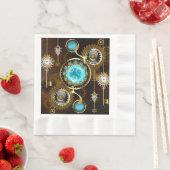 Steampunk Rusty Hintergrund mit türkisfarbenen Lin Serviette (Beispiel)