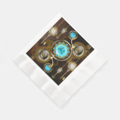 Steampunk Rusty Hintergrund mit türkisfarbenen Lin Serviette (Ecke)