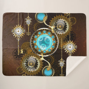 Steampunk Rusty Hintergrund mit türkisfarbenen Lin Sherpadecke