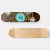 Steampunk Rusty Hintergrund mit türkisfarbenen Lin Skateboard (Horizontal)