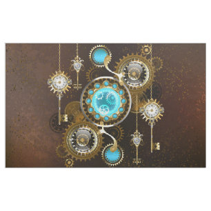 Steampunk Rusty Hintergrund mit türkisfarbenen Lin Stoff