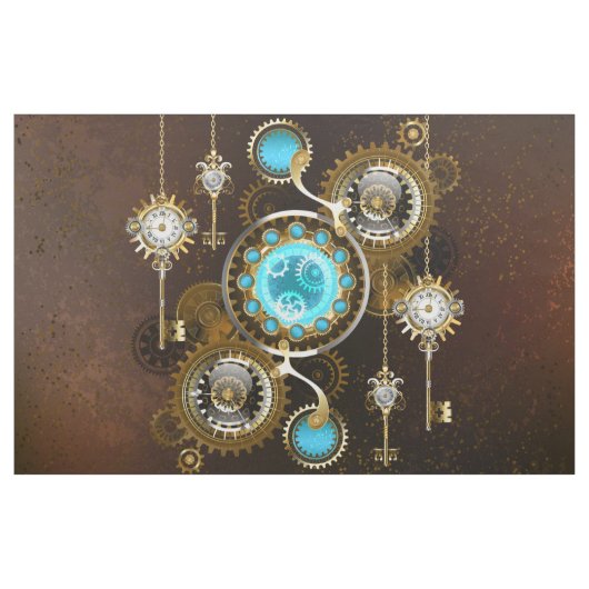 Steampunk Rusty Hintergrund mit türkisfarbenen Lin Stoff (Yard (91,4 cm))