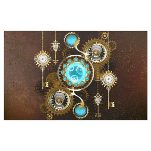 Steampunk Rusty Hintergrund mit türkisfarbenen Lin Stoff