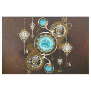 Steampunk Rusty Hintergrund mit türkisfarbenen Lin Stoff