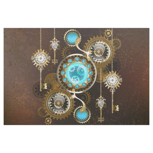 Steampunk Rusty Hintergrund mit türkisfarbenen Lin Stoff (Yard (91,4 cm))