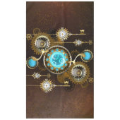Steampunk Rusty Hintergrund mit türkisfarbenen Lin Tischdecke (Vorderseite)