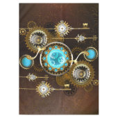 Steampunk Rusty Hintergrund mit türkisfarbenen Lin Tischdecke (Vorderseite)