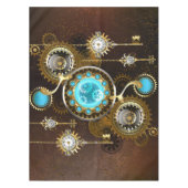 Steampunk Rusty Hintergrund mit türkisfarbenen Lin Tischdecke (Vorderseite)