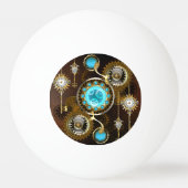 Steampunk Rusty Hintergrund mit türkisfarbenen Lin Tischtennisball (Rückseite)