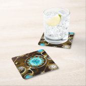 Steampunk Rusty Hintergrund mit türkisfarbenen Lin Untersetzer (Vor Ort)