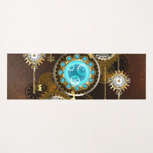 Steampunk Rusty Hintergrund mit türkisfarbenen Lin Yogamatte