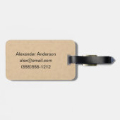 Steampunk Rusty Hot Air Ballon Custom Monogram Gepäckanhänger (Rückseite horizontal)