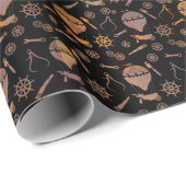 Steampunk Rusty Hot Air Balloons Geschenkpapier (Rolleneckpunkt)