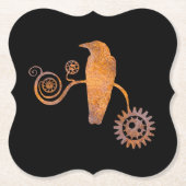 Steampunk Rusty Perching Crow and Gears Untersetzer (Vorderseite)