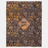 Steampunk Rusty Steel Gears Custom Monogram II Fleecedecke (Vorderseite)