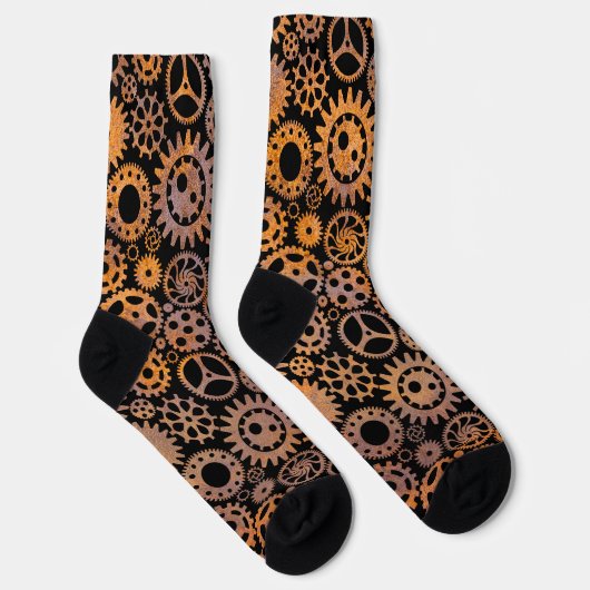 Steampunk Rusty Steel Gears Socks Socken (Rechts)