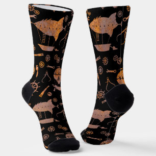 Steampunk-Rusty-Steel-Schiffe subtil Mit Monogramm Socken