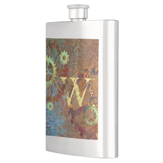 Steampunk Rusty Uhrwerk Gears Flachmann (Links)