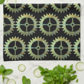 Steampunk Rusty Uhrwerk Gears Geschirrtuch (Gefaltet)