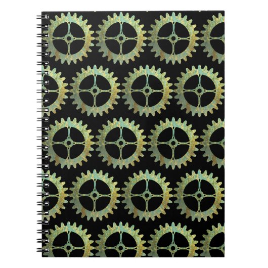 Steampunk Rusty Uhrwerk Gears Notizblock (Vorderseite)