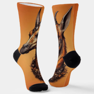 "Steampunk-Safari: Das Abenteuer der orangen Giraf Socken