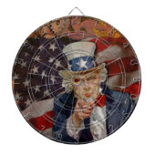Steampunk Sam Patriotic US Flag Design Dartscheibe (vorne)