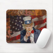 Steampunk Sam Patriotic US Flag Design Mousepad (Mit Mouse)