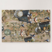 Steampunk-Sammlung grafischer Elemente auf Holz Puzzle (Horizontal)