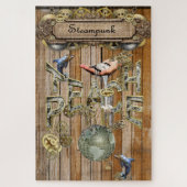 Steampunk-Sammlung grafischer Elemente auf Holz Puzzle (Vertikal)