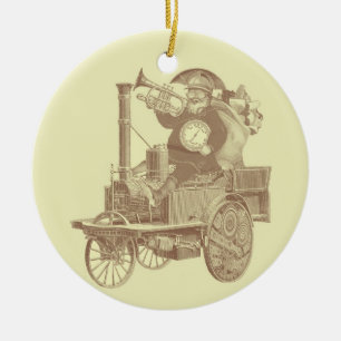 Steampunk Sankt - Vintage frohe Weihnachten Keramik Ornament