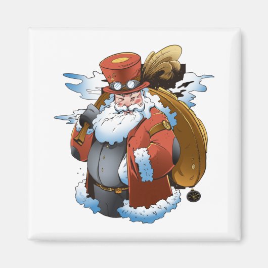 Steampunk Santa Christmas Vintag Style Magnet (Vorne)