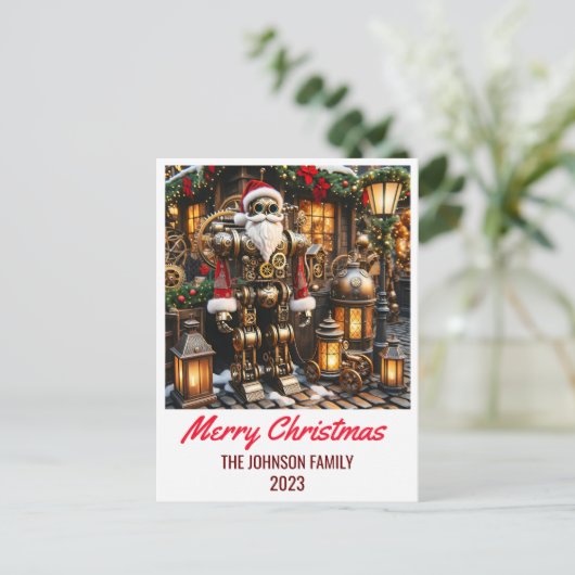 Steampunk Santa Claus - Frohe Weihnachten (Stehend Vorderseite)