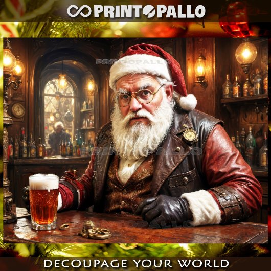 Steampunk Santa Claus nach Weihnachten Seidenpapier