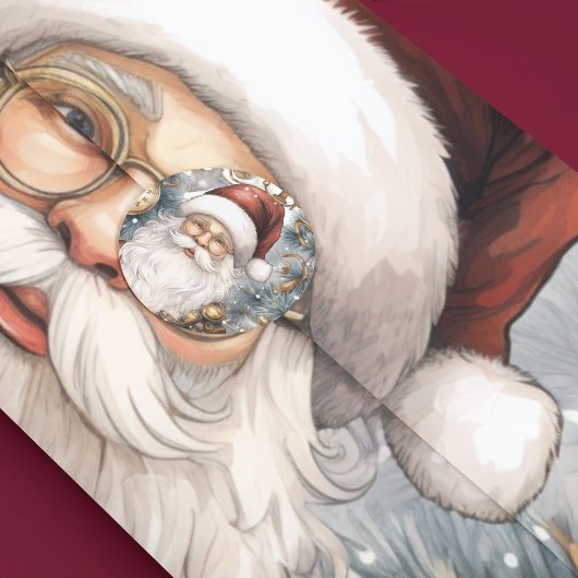 Steampunk Santa Claus Uhrwerk und Schneebäume Seidenpapier