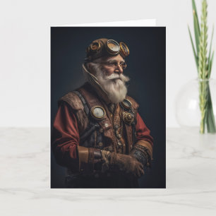 Steampunk Santa Feiertagskarte