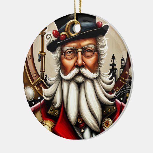 Steampunk Santa Keramik Ornament (Links)