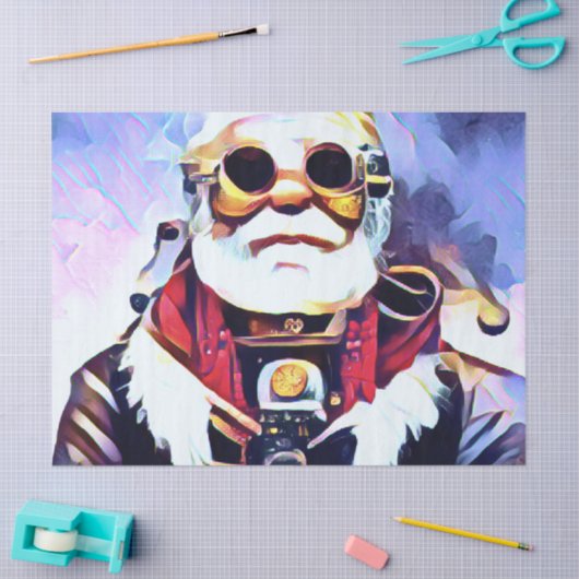 Steampunk Santa- Meiya Styled Seidenpapier (Basteln)