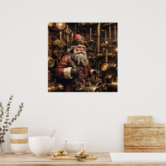 Steampunk Santa Poster (Küche)