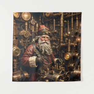 Steampunk Santa Tapestry Wandteppich