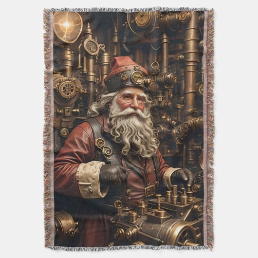 Steampunk Santa Throw Blanket Decke (Vorderseite Vertikal)