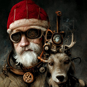 Steampunk Santa und sein bester Freund Seidenpapier