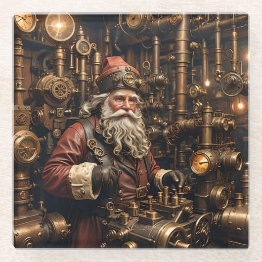 Steampunk Santa Untersetzer (Vorderseite)