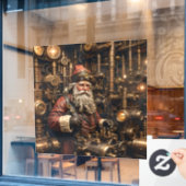 Steampunk Santa Window Cloning Fensteraufkleber (Café-Fenster)