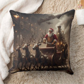 Steampunk Santa's Dampf-Schlittenfahrt Kissen (Decke)