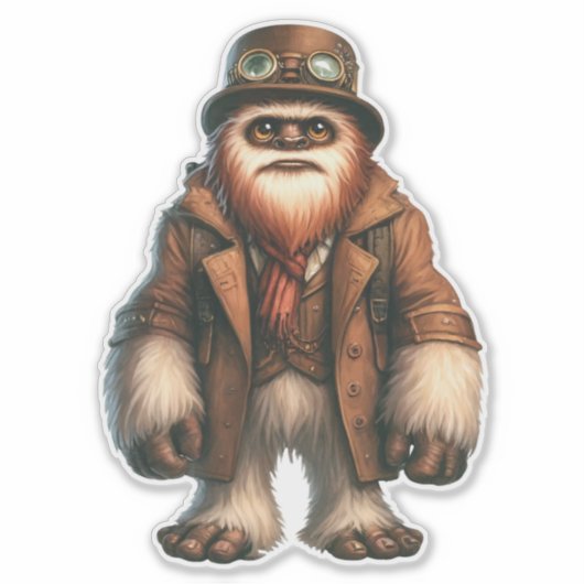 Steampunk Sasquatch Transparenter Sticker (Vorderseite)
