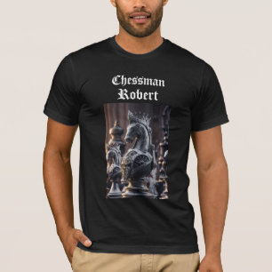Steampunk-Schach-Design mit individuellem Namen T-Shirt