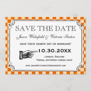 Steampunk Schachbrett, das Save the Date Karten