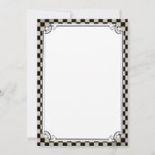 Steampunk Schachbrett-Hochzeits-Einladungen Einladung (Rückseite)