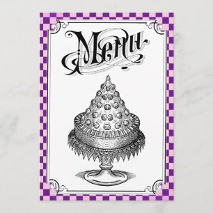 Steampunk Schachbrett-Hochzeits-Menü-Karten Menükarte